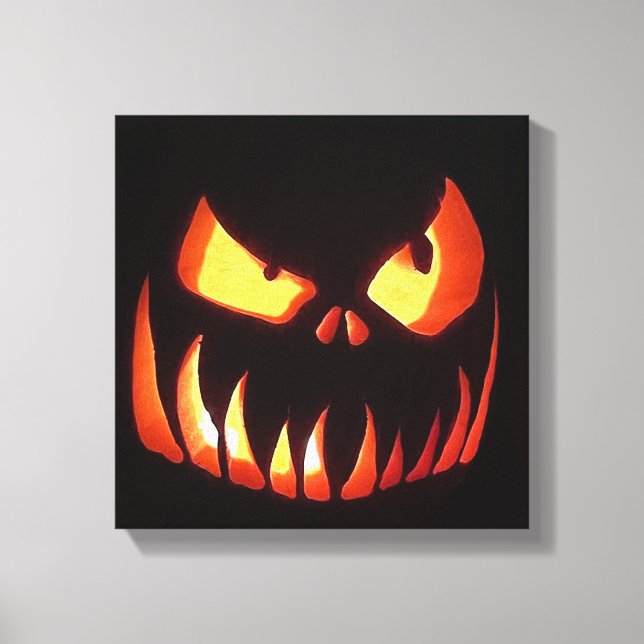 Lienzo Calabaza feliz de Halloween (Anverso)