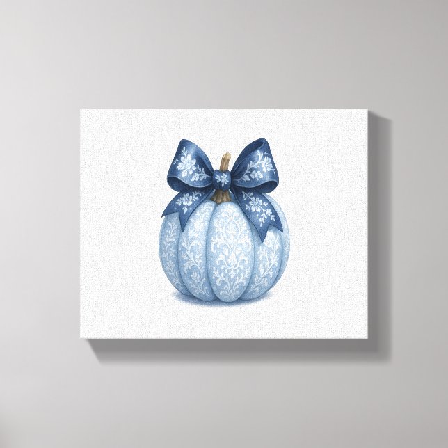 Lienzo Calabaza floral azul (Anverso)