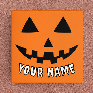 Lienzo Calabaza Naranja Personalizada de Halloween con Tu