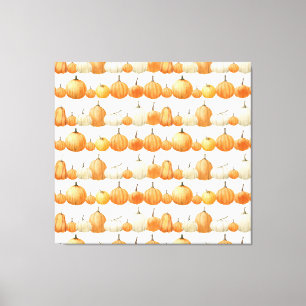 Lienzo Calabaza otoñal: Patrón de Ilustracion acuarela