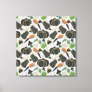 Lienzo Calabaza patrón de zanahoria sin soldadura negro y
