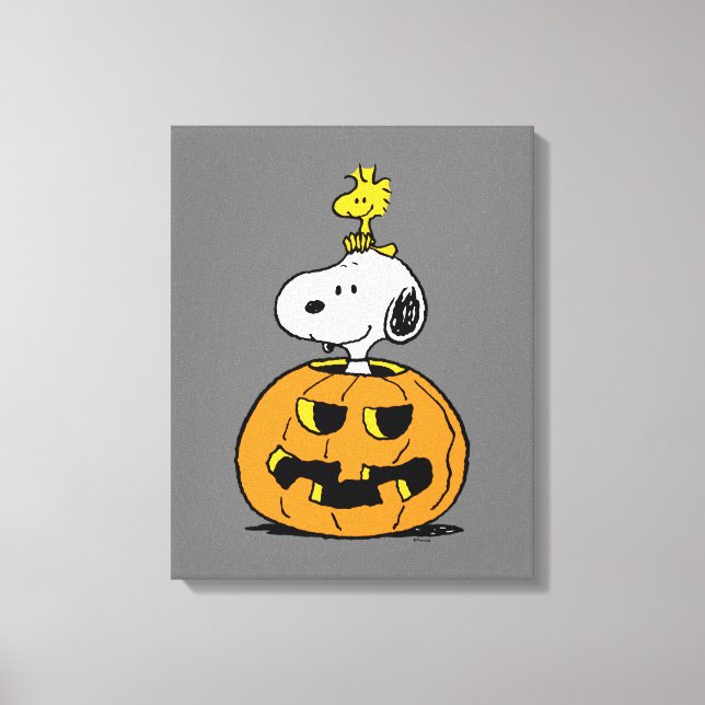 Lienzo Calabaza Snoopy & Woodstock (Anverso)
