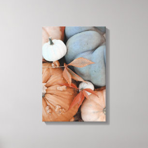 Lienzo Calabazas Blancas Y Azules naranjas