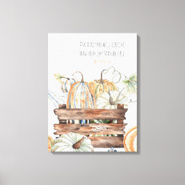 Lienzo Calabazas de otoño con verso bíblico