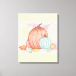 Lienzo Calabazas de otoño y hojas