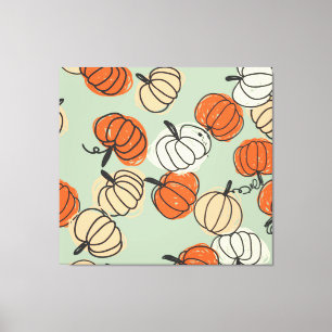 Lienzo Calabazas: Día de Acción de Gracias patrón sin fis