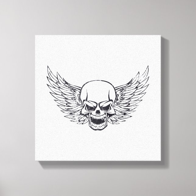 Lienzo Calavera Alada (Anverso)