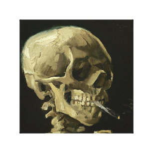 Lienzo Calavera con cigarrillo por Van Gogh Wrapvas Canva