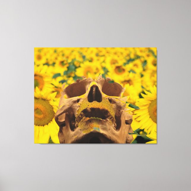 Lienzo Calavera con flores (Anverso)