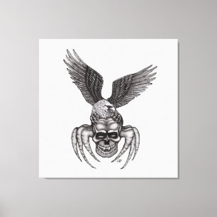 Lienzo Calavera de araña con águila