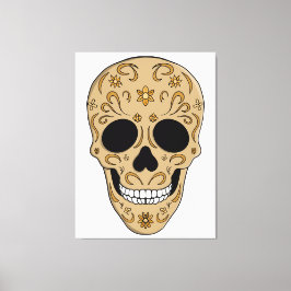 Lienzo Calavera de Azúcar Floral Día de los Muertos