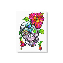 CALAVERA DE AZÚCAR Y FLOR
