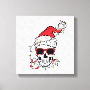 Lienzo Calavera-De-esqueleto-De-Luz-De-Navidad