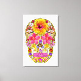 Lienzo Calavera de flores 4 - Tropical