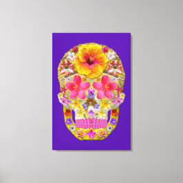 Lienzo Calavera de flores 4 - Tropical