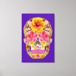 Lienzo Calavera de flores 4 - Tropical
