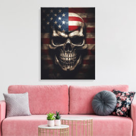 Lienzo Calavera de la bandera americana