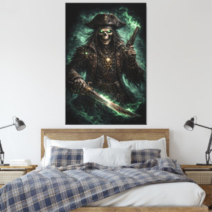 Lienzo Calavera de Pirata Fantasma - Segador de Fantasía