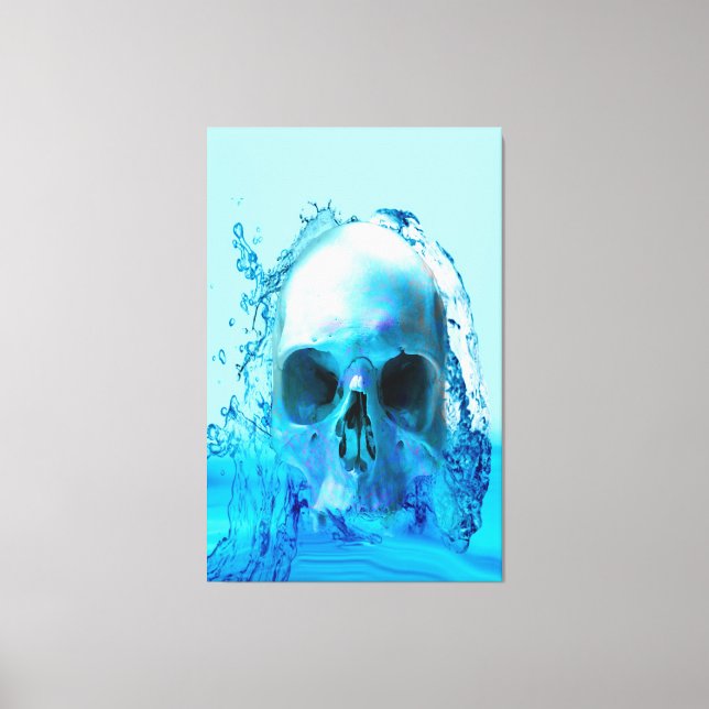 Lienzo Calavera en agua (Anverso)