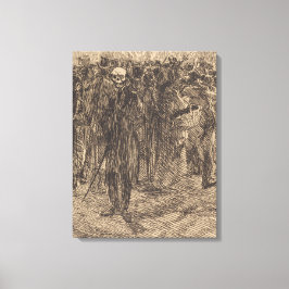 Lienzo Calavera en la multitud (por Albert Besnard)