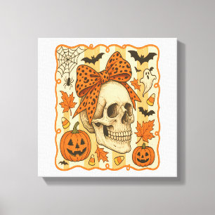 Lienzo Calavera espeluznante de Halloween