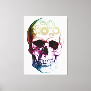 Lienzo Calavera estilo retro