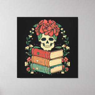 Lienzo Calavera Floral en tus Libros