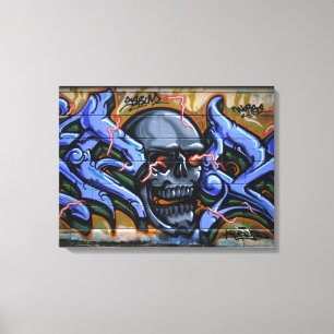 Lienzo Calavera lúgubre con ojos quemados