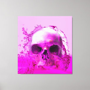 Lienzo Calavera morada en agua
