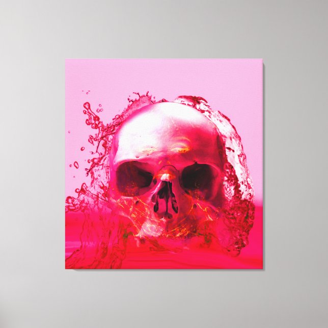 Lienzo Calavera roja en agua (Anverso)