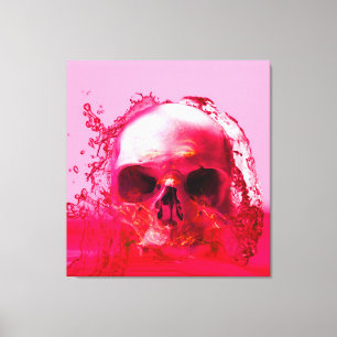Lienzo Calavera roja en agua