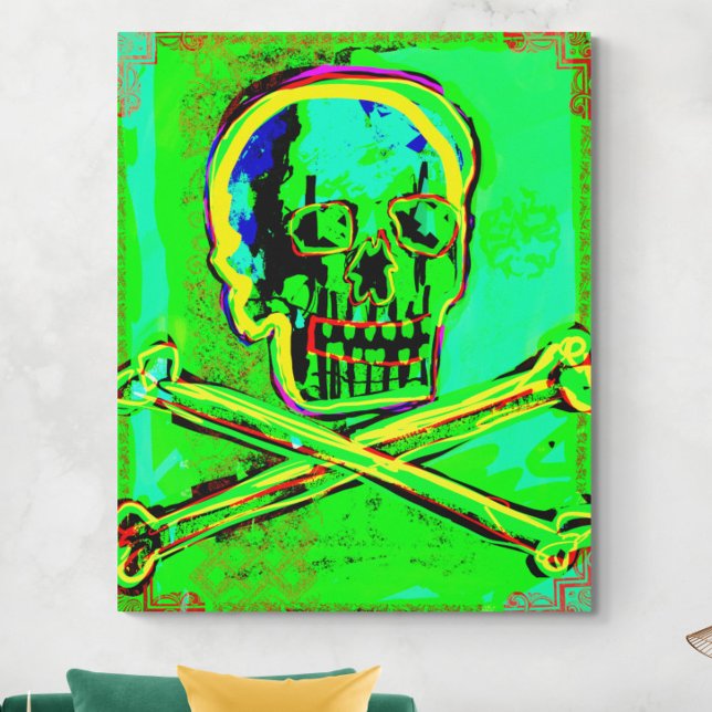Lienzo Calavera Skull pGeek NFT Art Green Red (Subido por el creador)
