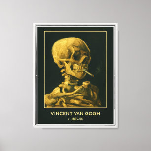 Lienzo Calavera Vintage Fumando – Única Inspirada en Van