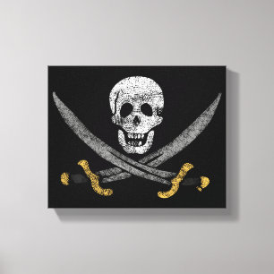 Lienzo Calavera y espadas Jolly Roger bandera pirata