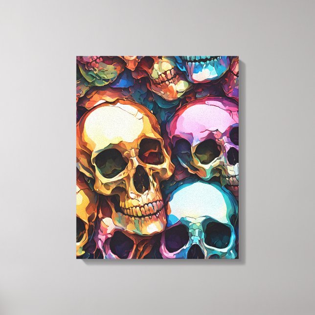 Lienzo Calaveras Funky (Anverso)