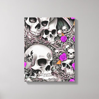 Lienzo Calaveras y Rosas