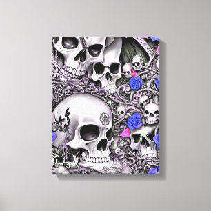 Lienzo Calaveras y Rosas