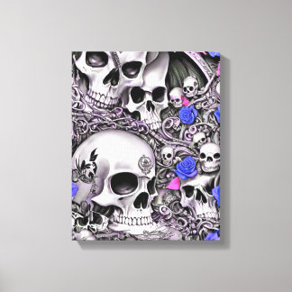 Lienzo Calaveras y Rosas