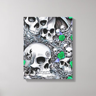 Lienzo Calaveras y rosas