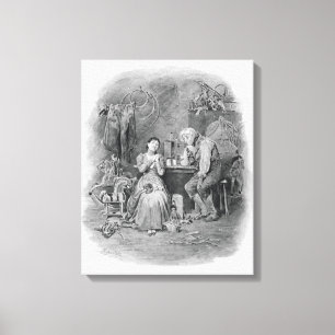 Lienzo Caleb Plummer y su hija ciega, de 'Charle