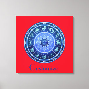 Lienzo Calendario de astrología de signo solar Zodiac Thu