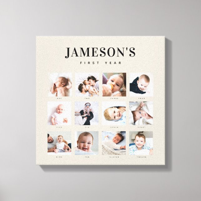 Lienzo Calendario de fotos conmemorativas del primer año  (Anverso)