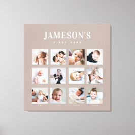 Lienzo Calendario de fotos de Keepsake del primer año del