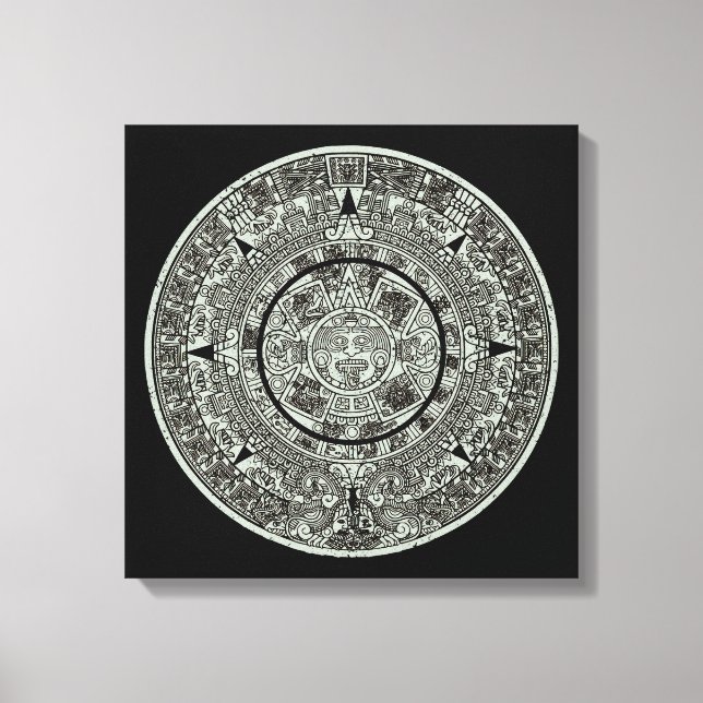 Lienzo Calendario maya 1 azteca mexicano de soles aztecos (Anverso)