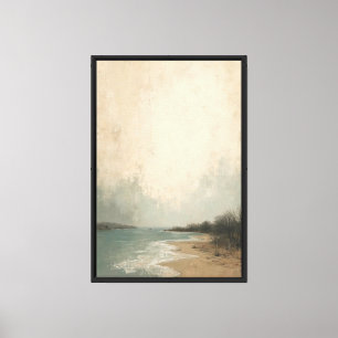 Lienzo Cálida pintura de invierno en la costa