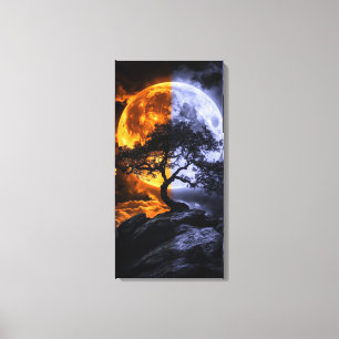 Lienzo Caliente y Frío, Sol y Luna, Amarillo y Púrpura