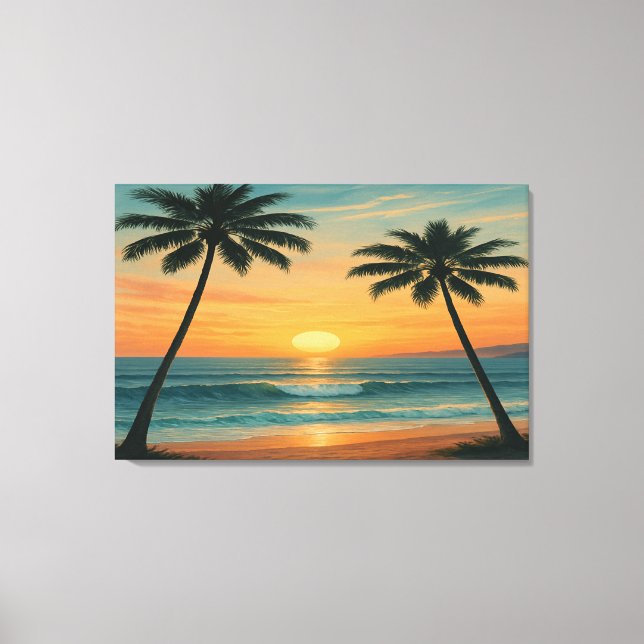 Lienzo California Ocean Sunset – 36x24 Wall Art Print (Anverso)