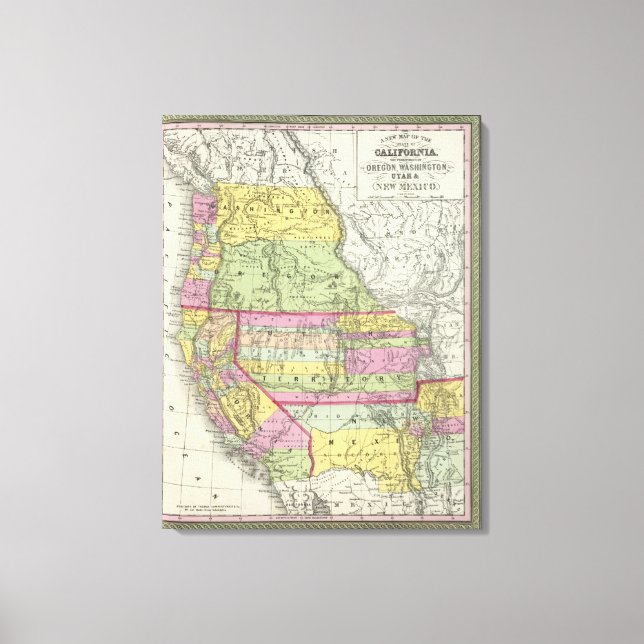 Lienzo California, Oregón, Washington, Utah, Nuevo México (Anverso)