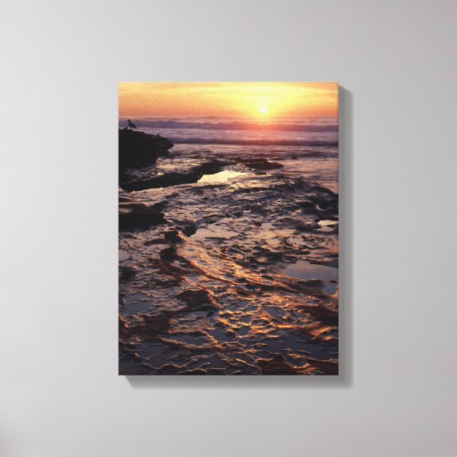 Lienzo California, San Diego, La Jolla, Atardecer sobre (Anverso)