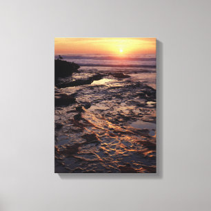 Lienzo California, San Diego, La Jolla, la puesta de sol